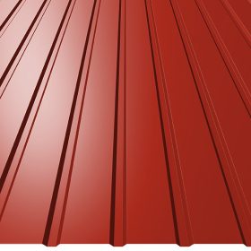  T8 trapézlemez, RAL3000 fényes (egyoldalas tűzpiros) - fal profil - vtg.: 0,50mm