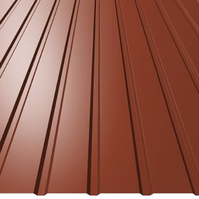   T8 trapézlemez, RAL8004 fényes (egyoldalas téglavörös) - fal profil - vtg.: 0,40mm