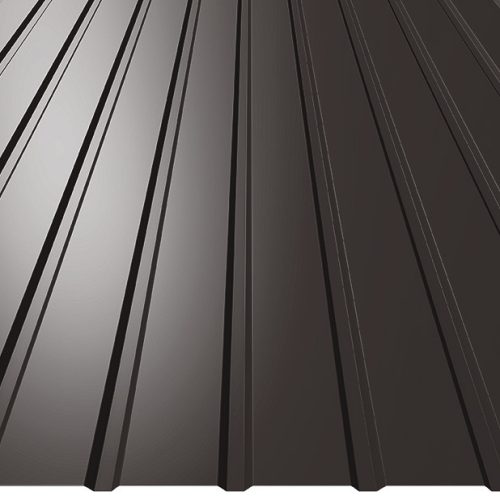 T8 trapézlemez, RAL8019 fényes (egyoldalas szürkésbarna) - fal profil - vtg.: 0,50mm