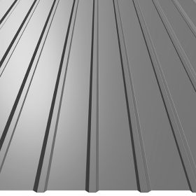   T8 trapézlemez, RAL9006 fényes (egyoldalas alumíniumszürke) - fal profil - vtg.: 0,50mm