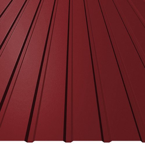 T8 trapézlemez, RAL3011 matt (egyoldalas meggypiros) - fal profil - vtg.: 0,50mm