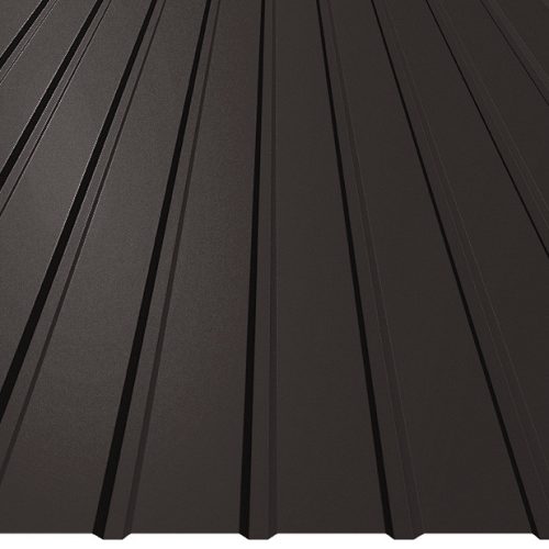 T8 trapézlemez, RAL8019 matt (egyoldalas szürkésbarna) - fal profil - vtg.: 0,50mm