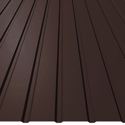 T8 trapézlemez ÉCS, RAL8017 matt (egyoldalas csokibarna) - 2000mm - fal profil - vtg.: 0,40mm