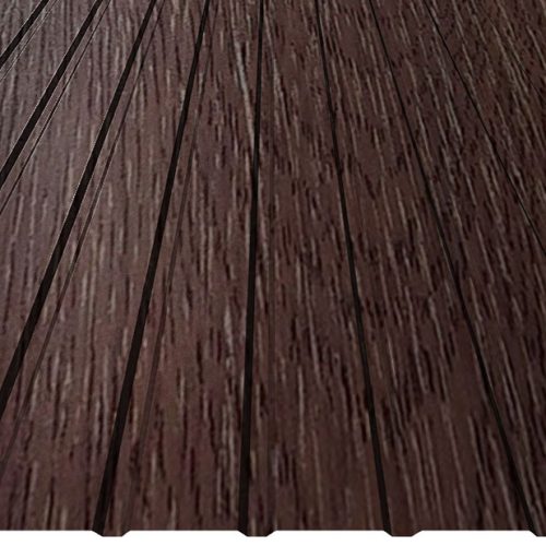 T8 trapézlemez, Sötét tölgy (egyoldalas-hátulja barna) - fal profil - vtg.: 0,40mm