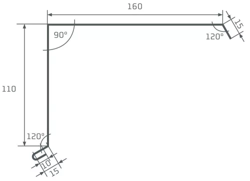 Oromszegély, Matt fekete RAL9005, Hossz: 2000mm