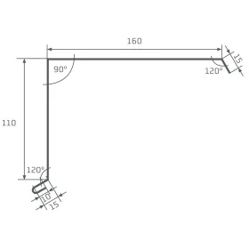   Oromszegély, Fényes aluminium szürke RAL9006, Hossz: 2000mm