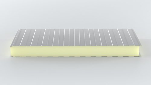 Fal szendvicspanel PUR 40mm, törtfehér RAL9002, Hossz: 7500mm, IP