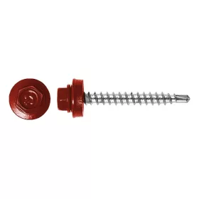   Rögzítő csavar fához, RAL3000 fényes (tűzpiros) - 4,8*35mm - 50db