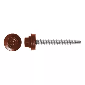   Rögzítő csavar fához, RAL8004 fényes (téglavörös) - 4,8*35mm - 50db
