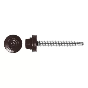   Rögzítő csavar fához, RAL8017 fényes (csokibarna) - 4,8*35mm - 50db