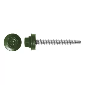   Rögzítő csavar fához, RAL6011 fényes (rezedazöld) - 4,8*35mm - 50db
