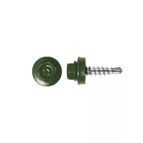 Rögzítő csavar fémhez, RAL6011 fényes (rezedazöld) - 4,8*19mm - 50db