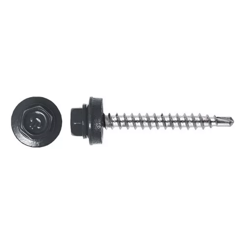 Rögzítő csavar fához, RAL7005 fényes (egérszürke) - 4,8*35mm - 50db