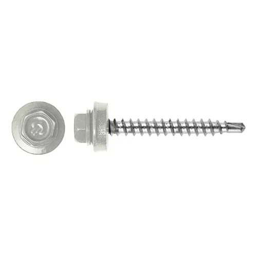 Rögzítő csavar fához, RAL7035 fényes (világosszürke) - 4,8*35mm - 50db