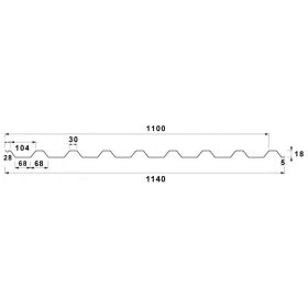   Értékcsökkentett- T18 trapézlemez, Horganyzott - 2000mm - vtg.: 0,50mm